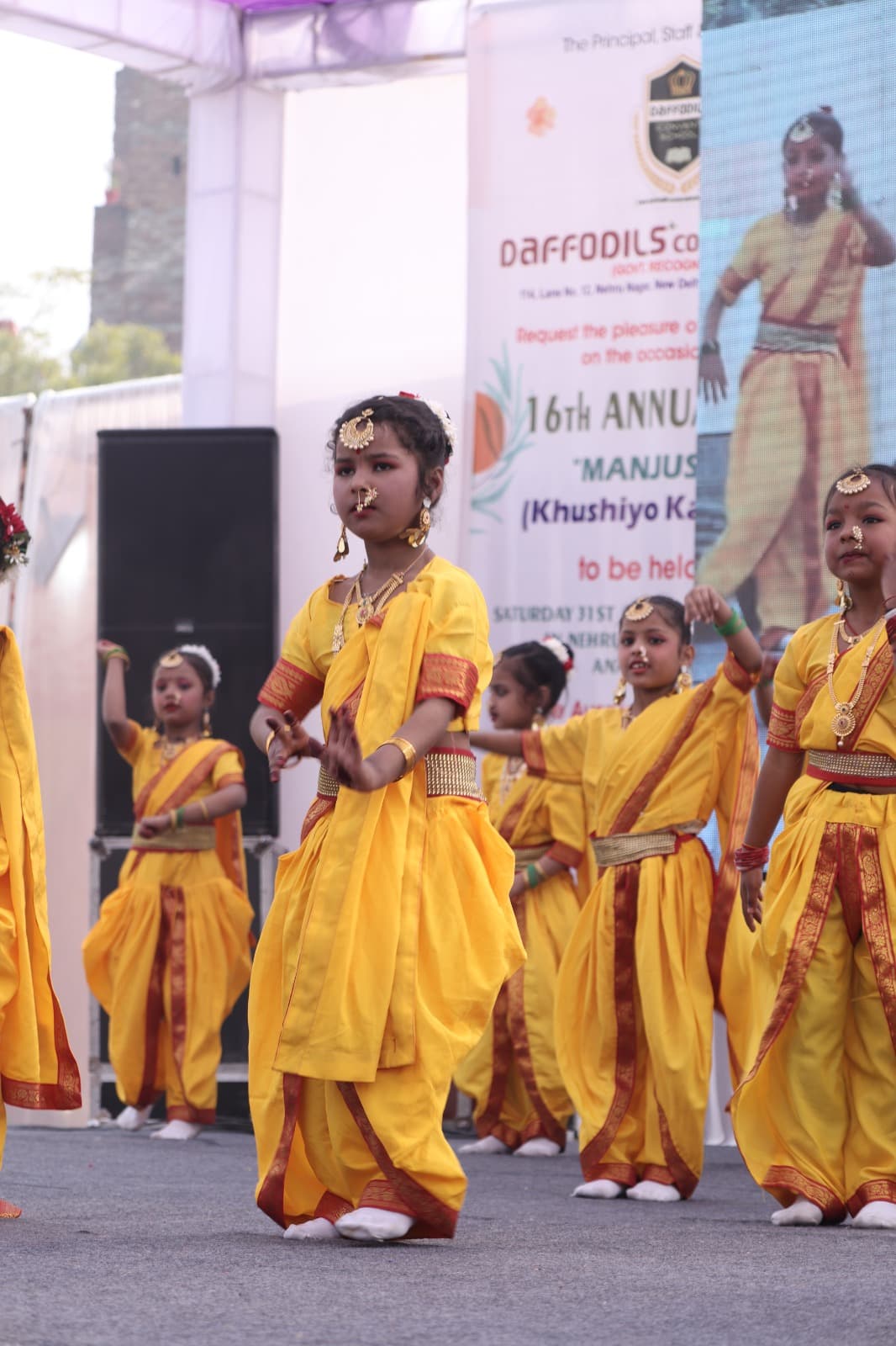 Students performing cultural dance